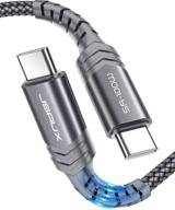 💡 jsaux usb c to usb c 100w кабель 10 футов - быстрая зарядка для macbook pro, ipad air, galaxy s21 - серый логотип