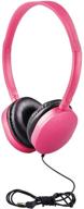 bulk headphones 5 pack for school classroom students children boys girls and adults (pink) logo