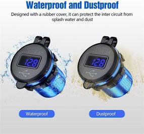 img 3 attached to 💦 Waterproof Dual USB Car Power Outlet - Quick Charge 3.0 - 12V/24V Fast Charge - LED Voltmeter - Ideal for Car, Marine, Boat, Motorcycle, Truck, RV and More (Blue)