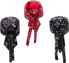 img 2 attached to 🧢 Pack of 3 Elephant Brand Skull Caps - 100% Cotton, Patterned and Plain Colors