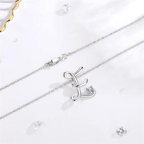 img 2 attached to 📿 Sterling Silver Initial Necklaces for Women and Girls, Swanwave Dainty Alphabet Pendant Jewelry Gift with 18 Inch Chain