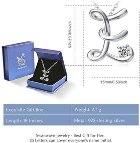 img 1 attached to 📿 Sterling Silver Initial Necklaces for Women and Girls, Swanwave Dainty Alphabet Pendant Jewelry Gift with 18 Inch Chain