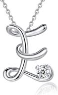 📿 sterling silver initial necklaces for women and girls, swanwave dainty alphabet pendant jewelry gift with 18 inch chain logo