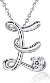 img 4 attached to 📿 Sterling Silver Initial Necklaces for Women and Girls, Swanwave Dainty Alphabet Pendant Jewelry Gift with 18 Inch Chain