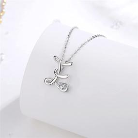 img 3 attached to 📿 Sterling Silver Initial Necklaces for Women and Girls, Swanwave Dainty Alphabet Pendant Jewelry Gift with 18 Inch Chain