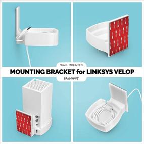 img 1 attached to 🧱 Brainwavz Screwless Wall Mount for Linksys Velop: Effortless Installation, Tool-free, Clean Setup, Robust VHB Adhesive, White