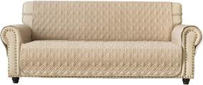 img 4 attached to 🛋️ Ameritex Couch Sofa Slipcover - 100% Waterproof, Non-Slip, Quilted Furniture Protector for Dogs, Children, and Pets - Machine Washable (Beige, 68 inches)