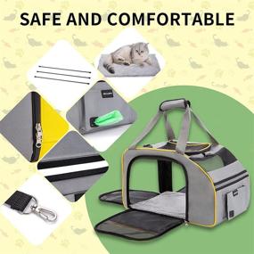 img 1 attached to 🐾 MO HAPPY Pet Carrier: Airline Approved, Car-Shaped with Spacious Design, Ideal for Small to Medium Cats and Rabbits, 5 Mesh Windows, 4 Open Doors, Removable Fleece Pad for Comfortable Traveling (L Size)