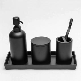 img 3 attached to 🛁 Small Rectangle Jo Lavie Vanity Tray - Bathtub Tray Organizer for Bathroom, Cosmetics, Tissue, Candle, Towel, Plant, Jewelry, Ring Dish, Dresser, Perfume, Shampoo (Black)