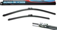 euro-blades front windshield wiper blades - factory fit replacement for audi a4, q5, q3, a5 2009+ (set of 2 wipers) logo