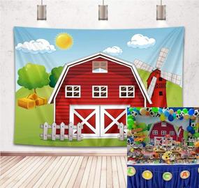 img 4 attached to 🌈 Vibrant Botong Farm Cartoon Photography Backdrop for Kids Birthday & Baby Shower