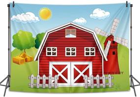 img 2 attached to 🌈 Vibrant Botong Farm Cartoon Photography Backdrop for Kids Birthday & Baby Shower