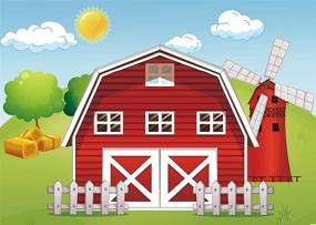 img 3 attached to 🌈 Vibrant Botong Farm Cartoon Photography Backdrop for Kids Birthday & Baby Shower