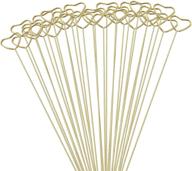30 pcs tinsow metal floral place card holder, 13.4 inch heart shape flower picks clip for floral arrangement, golden card holder for weddings and parties (hearts) logo