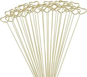 img 4 attached to 30 Pcs Tinsow Metal Floral Place Card Holder, 13.4 Inch Heart Shape Flower Picks Clip for Floral Arrangement, Golden Card Holder for Weddings and Parties (Hearts)