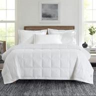 🛌 pinzon down blanket - lightweight summer down comforter, 400 thread count - queen size, white - amazon brand logo
