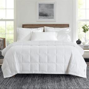 img 4 attached to 🛌 Pinzon Down Blanket - Lightweight Summer Down Comforter, 400 Thread Count - Queen Size, White - Amazon Brand