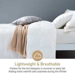 img 1 attached to 🛌 Pinzon Down Blanket - Lightweight Summer Down Comforter, 400 Thread Count - Queen Size, White - Amazon Brand