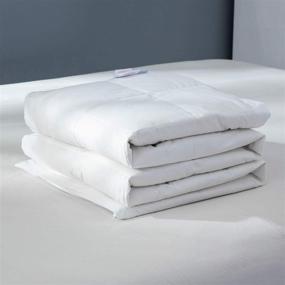 img 2 attached to 🛌 Pinzon Down Blanket - Lightweight Summer Down Comforter, 400 Thread Count - Queen Size, White - Amazon Brand