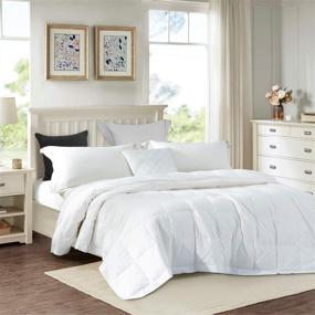 img 3 attached to 🛌 Pinzon Down Blanket - Lightweight Summer Down Comforter, 400 Thread Count - Queen Size, White - Amazon Brand