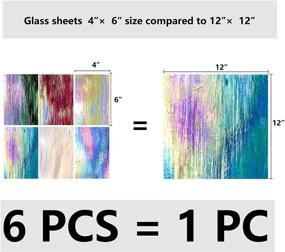 img 2 attached to 🌈 Unicoshape Mosaic Stained Glass Sheets 12” x 12”, 6-Pack (Total 5.8sf), Colorful Cathedral Art and Crafts Sheets for DIY Hobbyists and Projects, Assorted Colors, Easy to Cut and Design (Iridescent Glass)