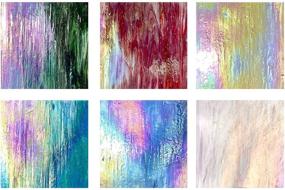 img 1 attached to 🌈 Unicoshape Mosaic Stained Glass Sheets 12” x 12”, 6-Pack (Total 5.8sf), Colorful Cathedral Art and Crafts Sheets for DIY Hobbyists and Projects, Assorted Colors, Easy to Cut and Design (Iridescent Glass)