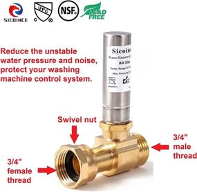 img 3 attached to 🚰 Sicoince Water Hammer Arrestor Washing Machine 3/4 Inch Thread Lead-Free Brass Y241-11-11-S(1 PACK): Ultimate Solution for Preventing Water Hammer in Washing Machine