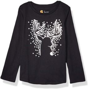 img 2 attached to Carhartt Sleeve Graphic T Shirt Caviar Girls' Clothing for Tops, Tees & Blouses