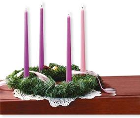 img 1 attached to 🌲 Artificial Pine Advent Wreath for Christmas Advent Celebration - Religious Gifts