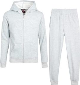 img 4 attached to Real Love Girls' Jogger Set - Basic Fleece 🏻 Hoodie and Sweatpants (Size 7-16): Comfort and Style for Active Girls