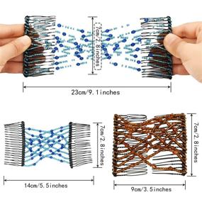 img 2 attached to 💇 Расчески для волос с бусинами Boao: магические эластичные зажимы для женщин и девочек - Набор цветов №1, 9 x 7 см.
