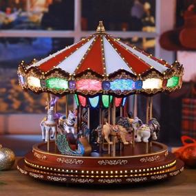 img 2 attached to 🎠 Multicolor Mr. Christmas Marquee Deluxe Carousel - One Size