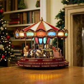 img 1 attached to 🎠 Multicolor Mr. Christmas Marquee Deluxe Carousel - One Size