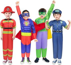 img 2 attached to 🦸 Teuevayl Costumes: Superhero Policeman Fireman – Unleash Your Inner Hero!