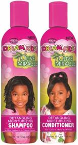 img 1 attached to Dream African Pride Kids Olive Miracle: Unleash Tangle-Free Moisturized Hair with Detangling Shampoo & Conditioner