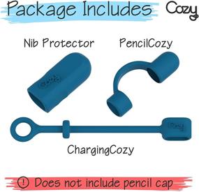 img 1 attached to 🖊️ [3-Piece] PencilCozy for Apple Pencil Cap, Protective Cover &amp; Charging Cable Adapter Holder – Prevents Damage, Works with Apple iPad Pro Pencil (Aquamarine) – Enhanced SEO