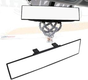 img 4 attached to 🚗 Enhance Safety with iJDMTOY Universal Fit JDM 300mm 12-Inch Wide Flat Clip On Rear View Mirror for Car SUV Van Truck