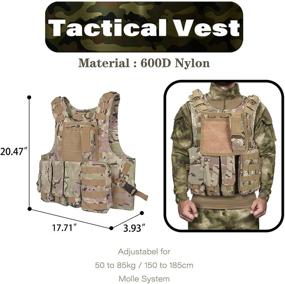 img 3 attached to 🎽 DMAIP Tactical Vest CP – Adjustable, Lightweight, Breathable Outdoor Training Vest for Hiking, Climbing, and CS