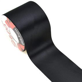 img 1 attached to 🎀 Star Quality 3 Inch Wide Satin Ribbon: Durable Polyester Ribbon for Floral Arrangement, Wedding Bouquet, and DIY Artwork Projects - Black, 25 Yard Spool