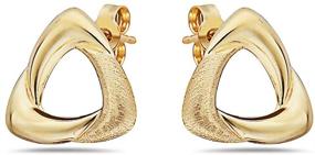 img 2 attached to 💎 Pori Jewelers Love Knot Stud Earrings in 14K Solid Gold- Equipped with Genuine 14K Gold Butterfly Backings