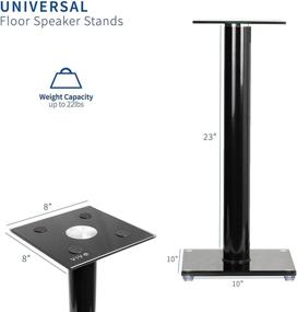 img 3 attached to 🔊 VIVO Premium 23" Universal Floor Speaker Stands for Surround Sound and Bookshelf Speakers, Pack of 2, STAND-SP02B