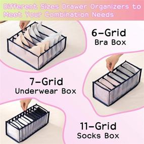 img 3 attached to 🧦 Maximize Closet Space with Gogooda Foldable Underwear Drawer Organizer Set - Perfect for Organizing Clothes, Socks, Underwear, and Bras in Navy