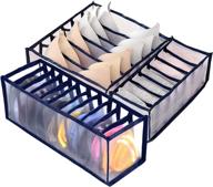 🧦 maximize closet space with gogooda foldable underwear drawer organizer set - perfect for organizing clothes, socks, underwear, and bras in navy logo