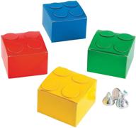 🎉 colorful brick party favor boxes - lot of 12 building block treat boxes by fun express logo