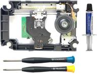 playstation 4 repair part - ps4 replacement blu ray laser lens deck kem-496aaa with kes-496 optical head, thermal paste, tr8 torx screwdriver, spudger tool kit - dvd drive slide motor rail mechanism logo