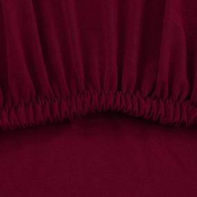 img 1 attached to Dining Chair Seat Cover Protector- Stretchable Slipcover Super Fit, Removable and Washable with Soft Spandex Fabric for Home, Hotel, Dining Room, Ceremony, Banquet, Wedding, Party, Restaurant (Set of 4, Color: Red)