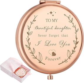 img 4 attached to Daughter's Birthday Gifts - I Love You Rose Gold Compact Mirror, Sentimental Gifts for Daughter, Women, Funny Birthday Gift from Mom and Dad