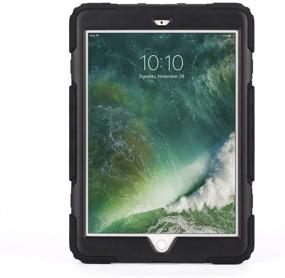 img 2 attached to 📱 Griffin Technology iPad 9.7 (2017) Rugged Case - Survivor All-Terrain with Stand, 4-Layer Protection, 8ft Drop Resistance - Black/Clear