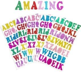 img 4 attached to 🎨 Pack of 5 Sheets with 210PCS Colorful Glittery Foam Self-Adhesive Letter Stickers for Arts and Crafts, Alphabet Foam Letter Stickers for Kids, Greeting Cards, Scrapbooks, Home Decor