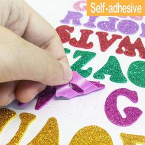 img 3 attached to 🎨 Pack of 5 Sheets with 210PCS Colorful Glittery Foam Self-Adhesive Letter Stickers for Arts and Crafts, Alphabet Foam Letter Stickers for Kids, Greeting Cards, Scrapbooks, Home Decor